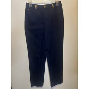 St. John Sport By Marie Gray Straight Leg Black Pants Sz 4